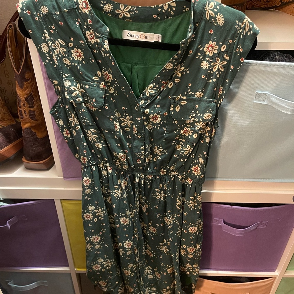 Sunny Girl - ‘A Way With Woods’ Sleeveless Shirt Dress - from ModCloth